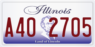 IL license plate A402705