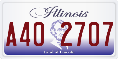 IL license plate A402707