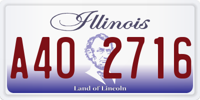 IL license plate A402716