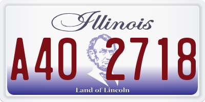 IL license plate A402718