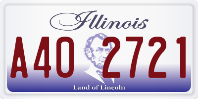 IL license plate A402721