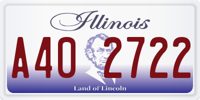 IL license plate A402722