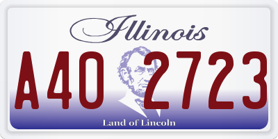 IL license plate A402723