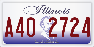IL license plate A402724