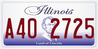 IL license plate A402725