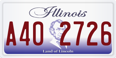 IL license plate A402726