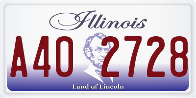 IL license plate A402728