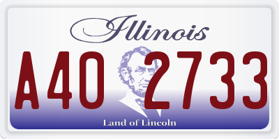 IL license plate A402733