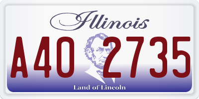 IL license plate A402735