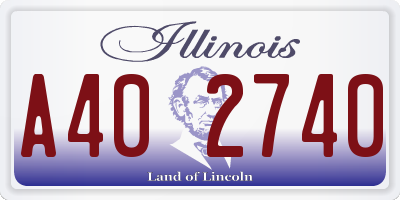 IL license plate A402740