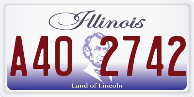 IL license plate A402742
