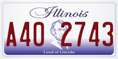 IL license plate A402743