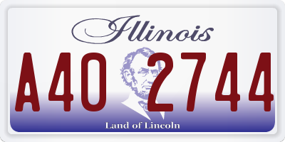 IL license plate A402744
