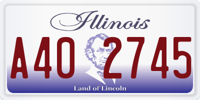 IL license plate A402745
