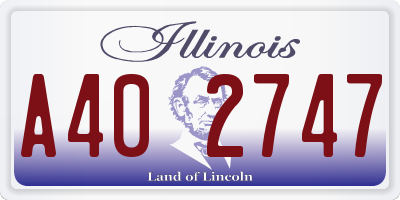 IL license plate A402747