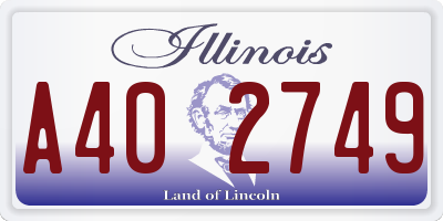 IL license plate A402749