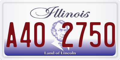 IL license plate A402750