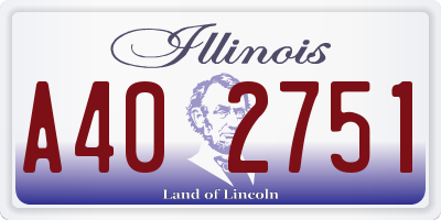 IL license plate A402751