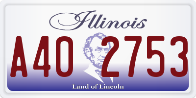 IL license plate A402753