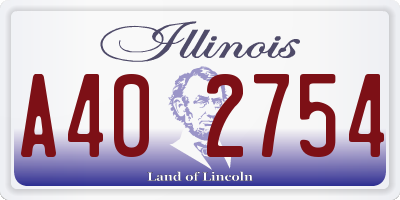 IL license plate A402754