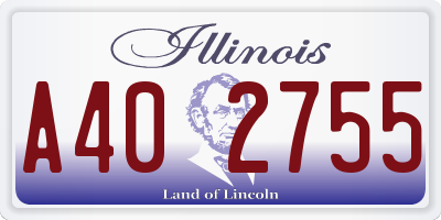 IL license plate A402755