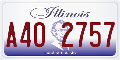 IL license plate A402757
