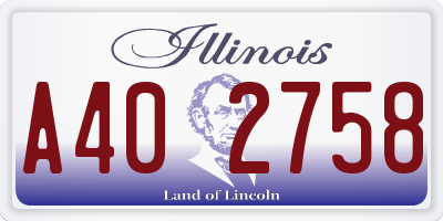 IL license plate A402758