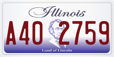 IL license plate A402759