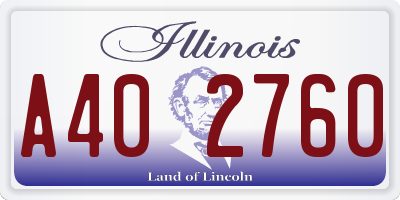 IL license plate A402760