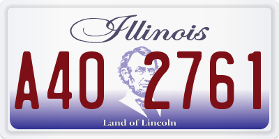 IL license plate A402761