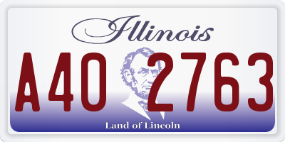 IL license plate A402763