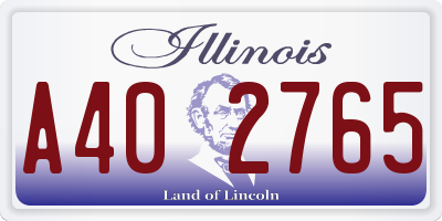 IL license plate A402765