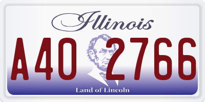 IL license plate A402766