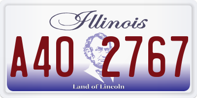IL license plate A402767