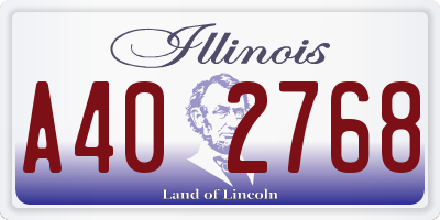IL license plate A402768