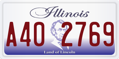 IL license plate A402769