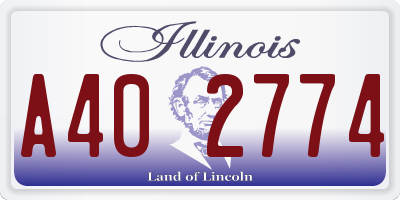 IL license plate A402774