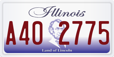 IL license plate A402775