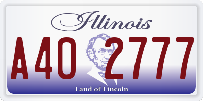 IL license plate A402777