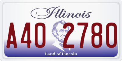 IL license plate A402780