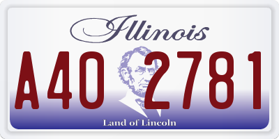IL license plate A402781