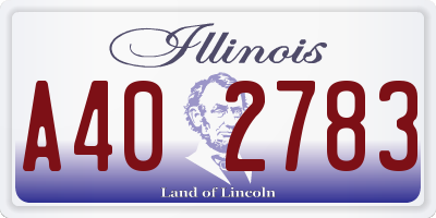 IL license plate A402783