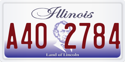 IL license plate A402784