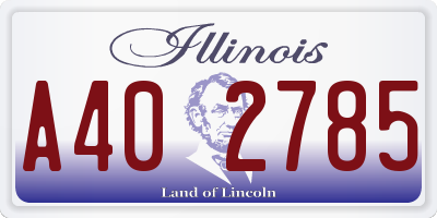 IL license plate A402785