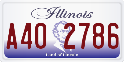 IL license plate A402786