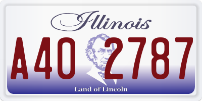 IL license plate A402787