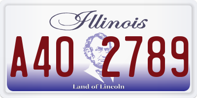 IL license plate A402789