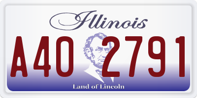 IL license plate A402791