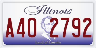 IL license plate A402792