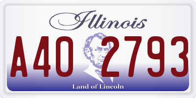 IL license plate A402793